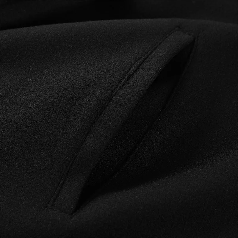 Eleganter Schicker Stehkragen-Wollmantel mit Langen Ärmeln, Einreihig, Locker Geschnitten, Warmer Wintermantel für Damen, Lässige Streetwear, Neu – Detail 13