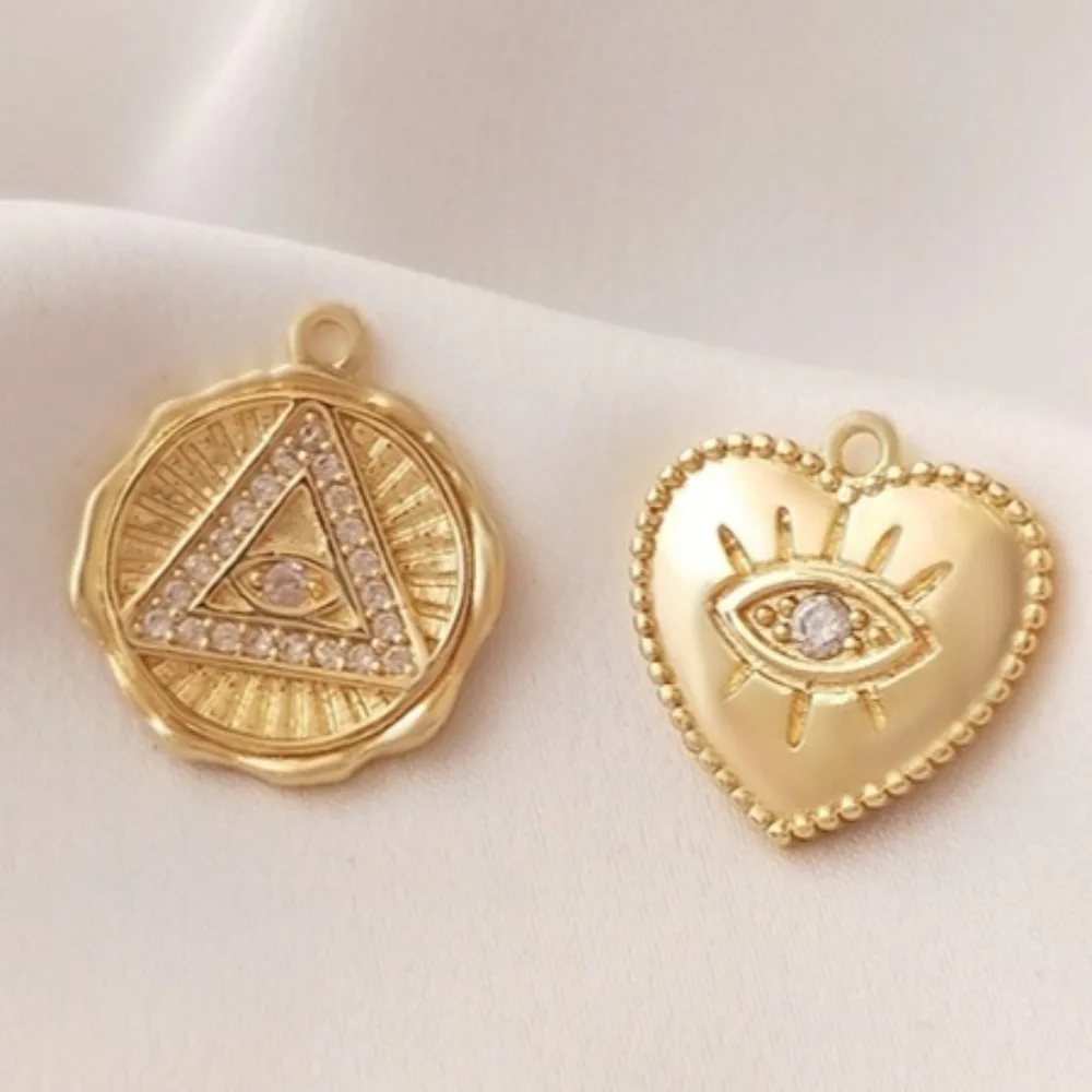 

1 шт. медные подвески 14 К золото цвет циркон кулон в виде глаз дьявола модный кулон ручной работы DIY ожерелье ювелирные изделия