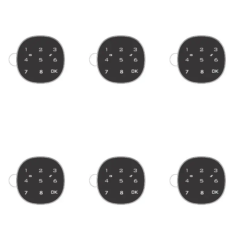 6Pack X(Digital Electronic Smart Mailbox Lock Touch Screen Lock File Iron Steel Desk Cabinet Door Password Keypad Lock 30MM