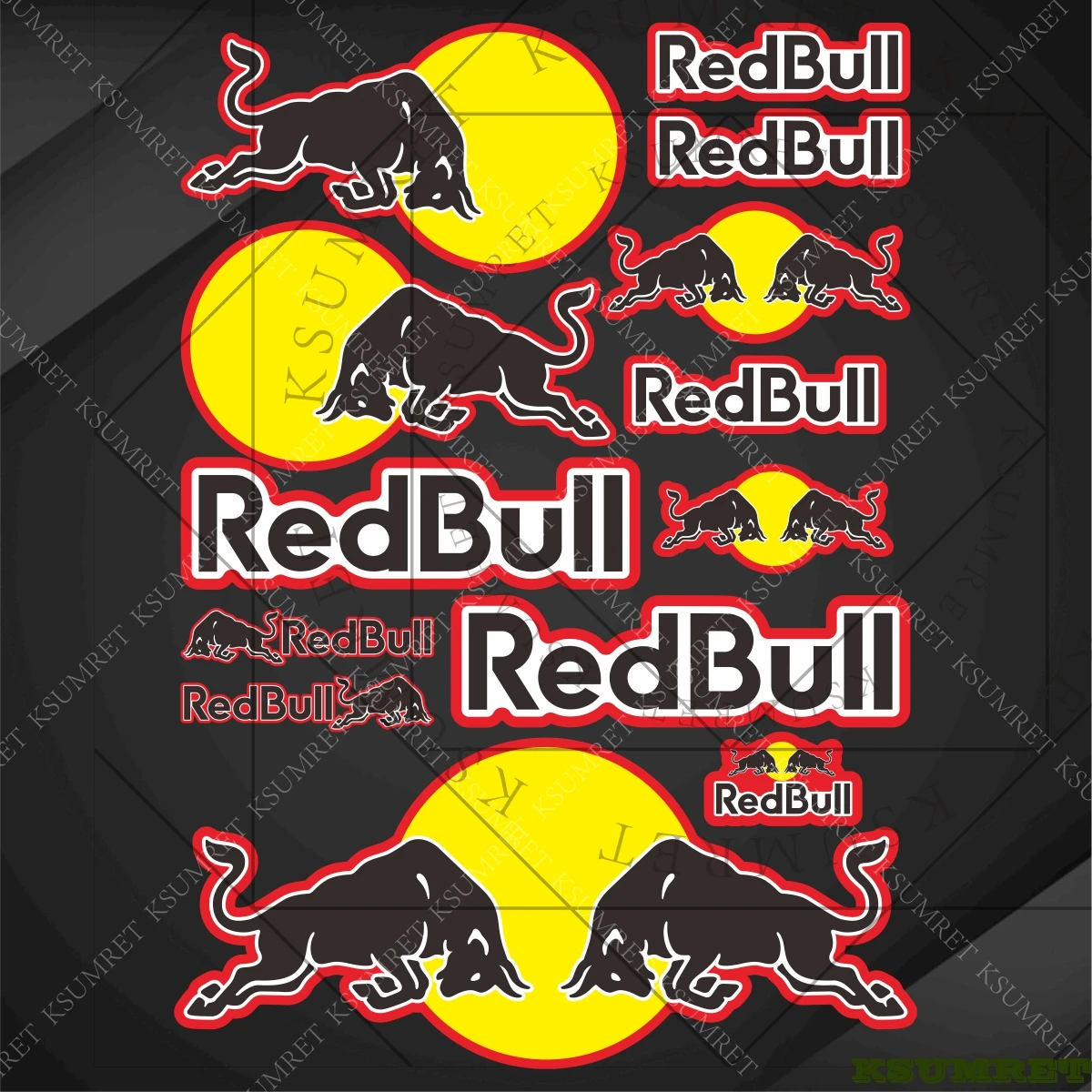 

Наклейки на мотоцикл Red Bull, наклейка на шлем с логотипом