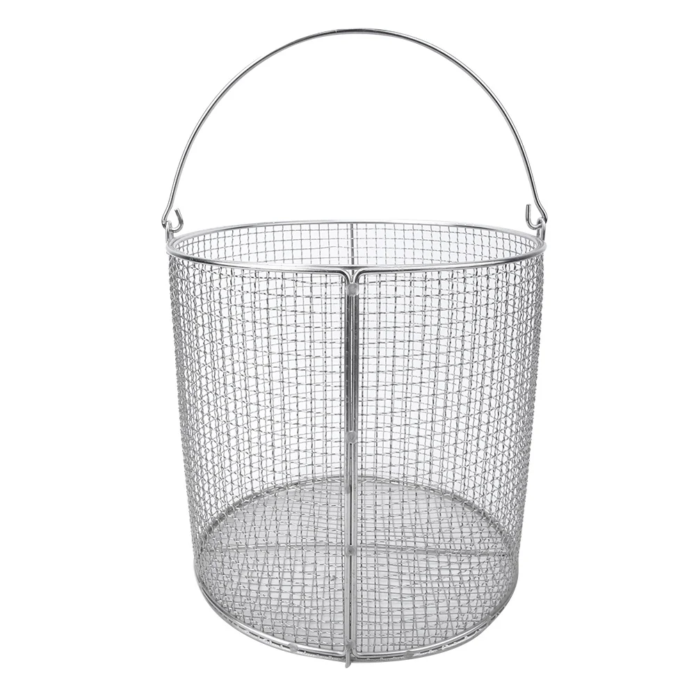 Stainless Steel Instrument Sterilization Basket Case Lab Supplies with HandleRound