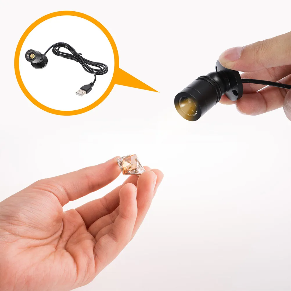 

2Pcs LED Cabinet Spotlight USB Powered Mini Spotlights for Displays High Brightness Small Indoor Spotlight Showcase Counter