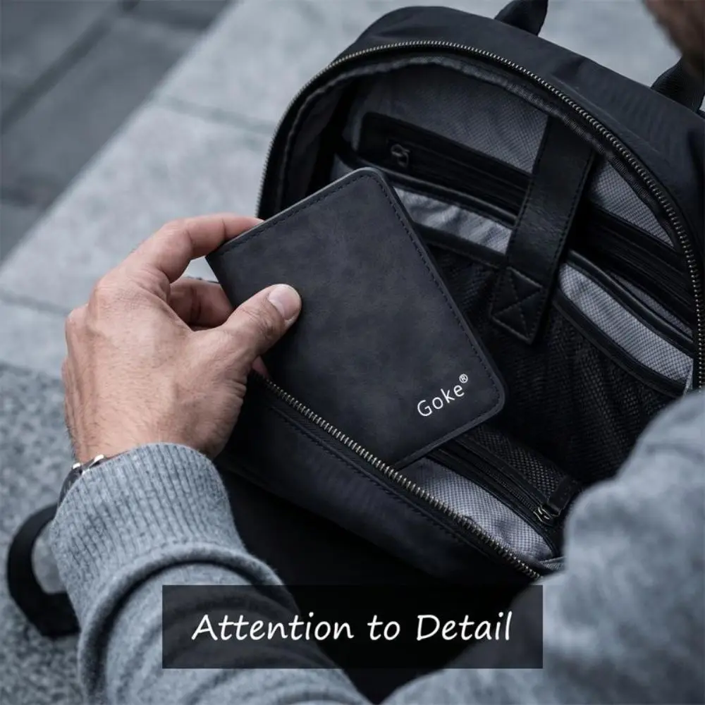 New Slim Profile Men's Card Holder Mini Size Anti-Magnetic Bifold Wallet Multifunctional Multi Card Slots Card Case Drivers