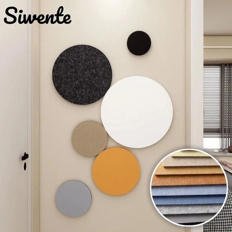 

Rotundity Felt Wall Board Tiles Noise Reducing Felt Board Bulletin Board Pegboard Photo Memo for Home Accent Wall Decoration