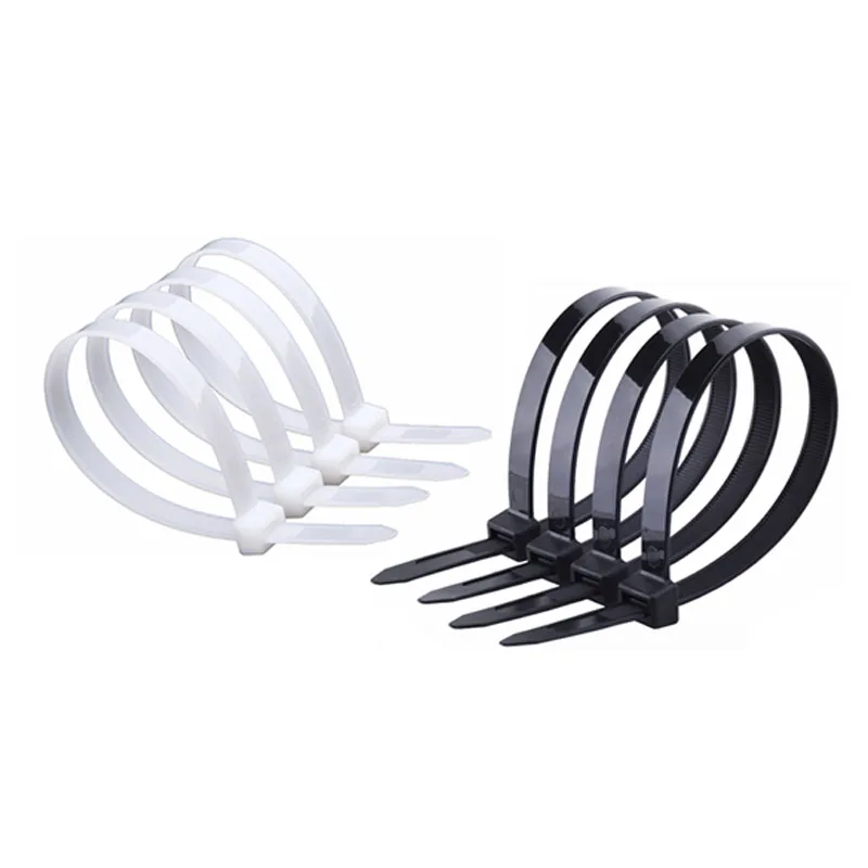 1000Pcs Self-locking White Black Plastic Nylon Zip Ties Fastening Ring Nylon Cable Tie Clamp strap with lock Loop Wire Wrap