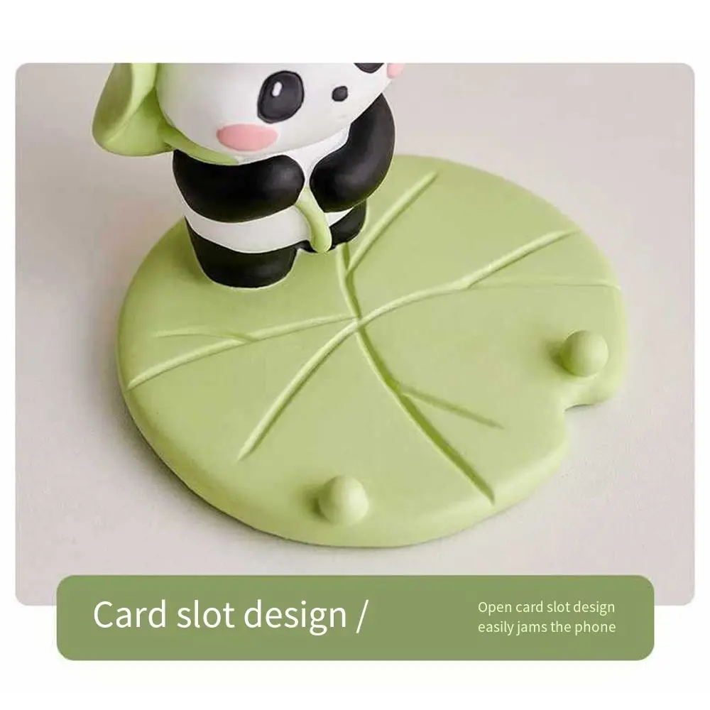 Panda Figurine Panda Phone Stand Flat Bottom Anti-slip Resin Tablet Stand Bracket Ornament Free You Hands Cute Resin Paperweight