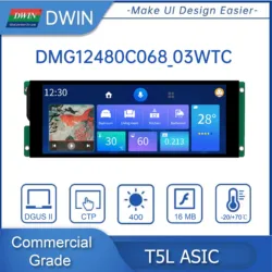 DWIN-Bar Estilo IPS TFT LCD Módulo, UART Display Inteligente, Touch Screen, HMI, 6,8