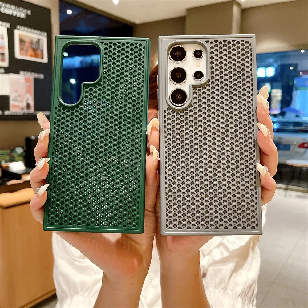 

Skin Feel Super Heat Dissipation Cooling Case for Galaxy S25 Ultra S22 S23 FE S24 Plus Shockproof Soft Bumper Breathable Cover