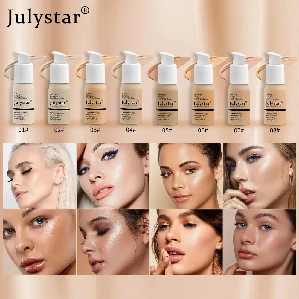 Julystar 10 Color Liquid Foundation Concealer Invisible Pores Fade Dark Circles Under The Eyes Women Face Makeup