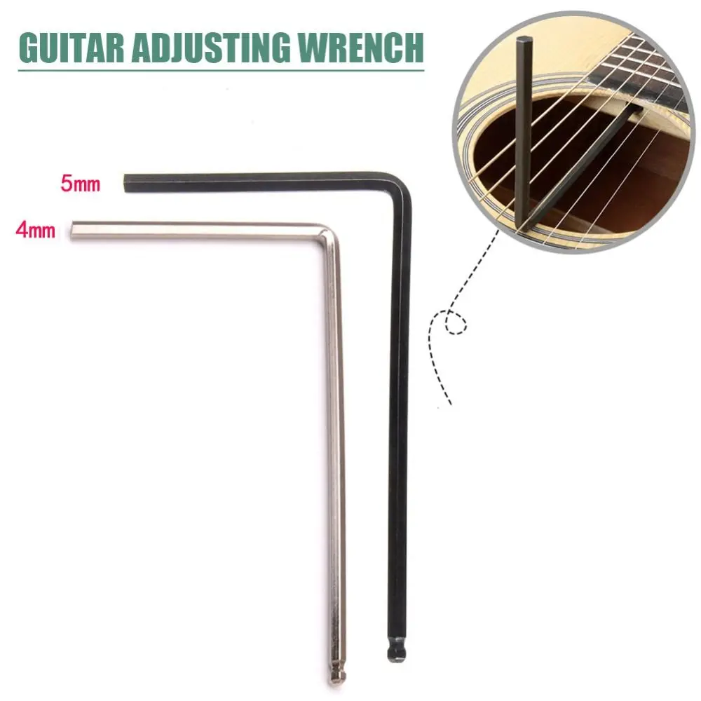 Professionals Metal Ball End Guitar Truss Rod Tool 4mm/5mm Adjustable Allen Wrench Guitar Tool Regular Hex Wrench Truss Rod