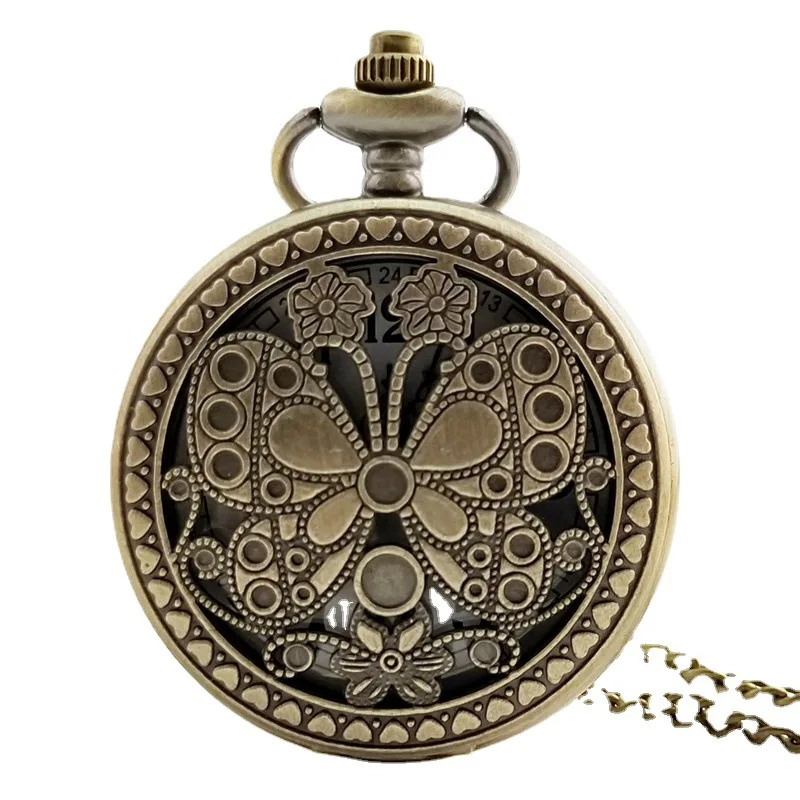 New Fashionable Style Antique Vintage Quartz Pocket Watch Round Case Pendant Necklace Chain Exquisite Clock For Men Women Gifts