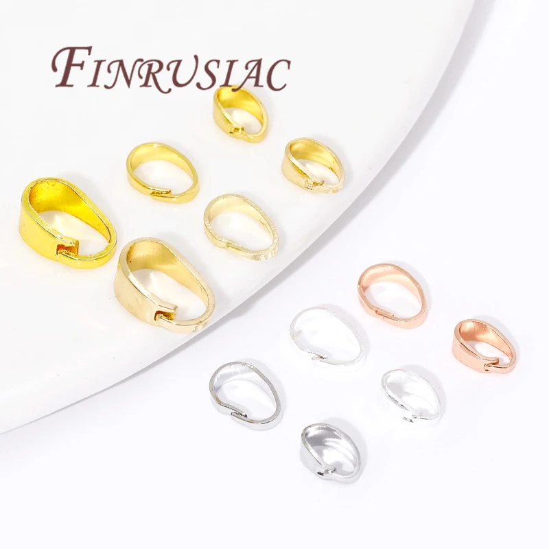 18K Gold Plated Pendant Clips For Necklace,Pendant Clip Clasp,Melon Seeds Buckle,DIY Necklaces Connector,Jewelry Accessories image 2