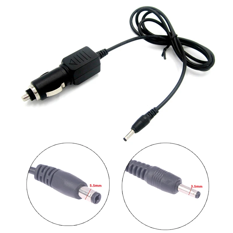 1pc Black Driving Recorder Charging Cable DC Plug Universal 12V 2A Lighter Charger Massage Pillow Power Adapter