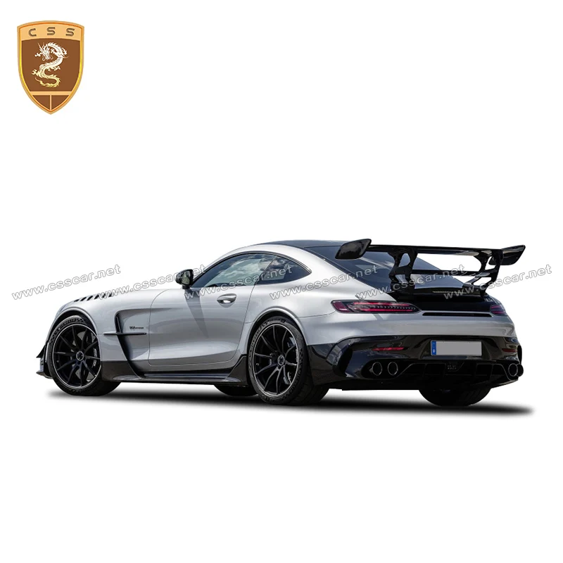 

Car High Tail Wing For Benz AMG-GT Dry Carbon Fiber Replacement Rear Trunk Decoration Roof Spoiler Racing Top Wings Brackets