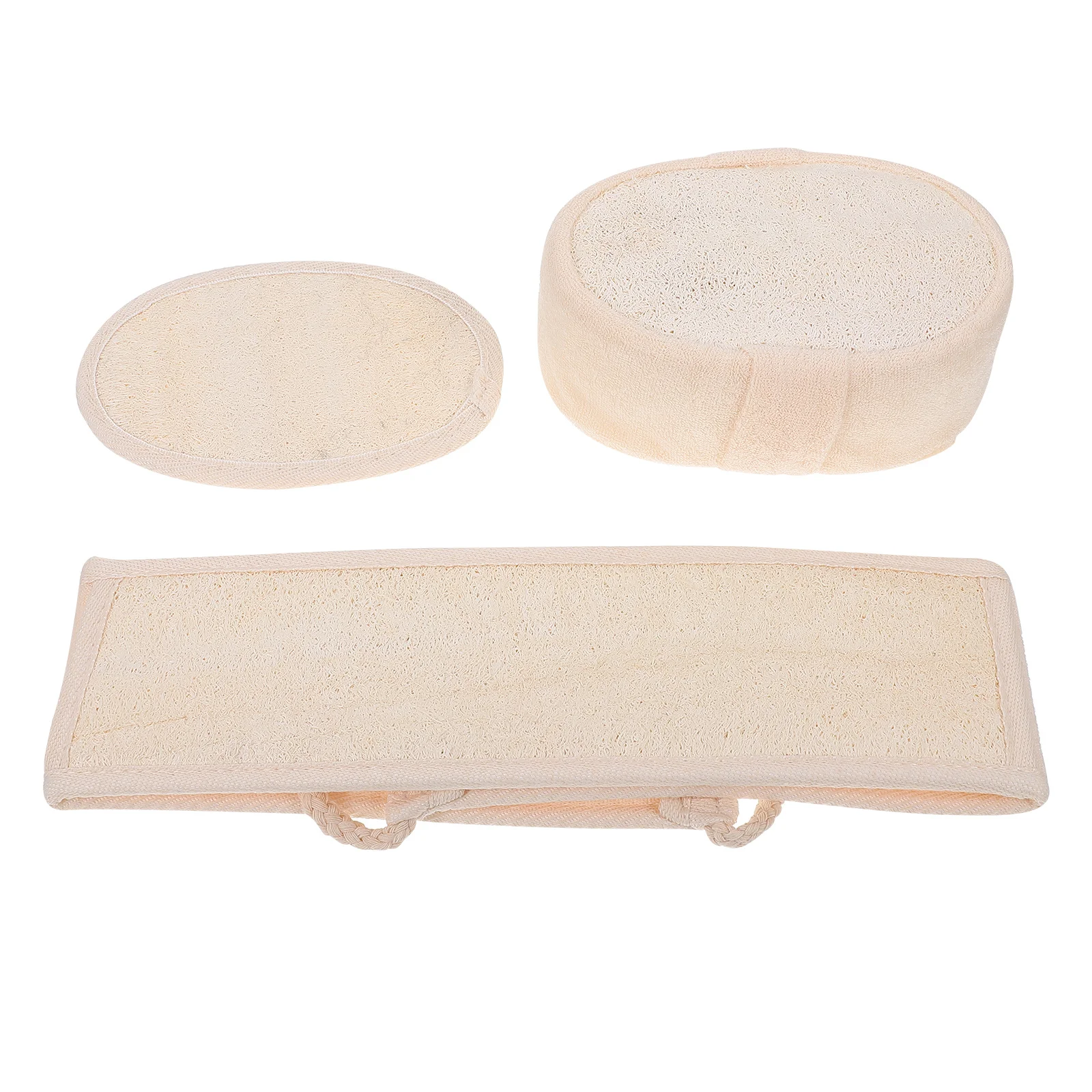 

3Pcs Portable Natural Loofah Bath Towels Durable Exfoliating Body Cleaning Tools Back Scrubbers Shower Supplies Beige