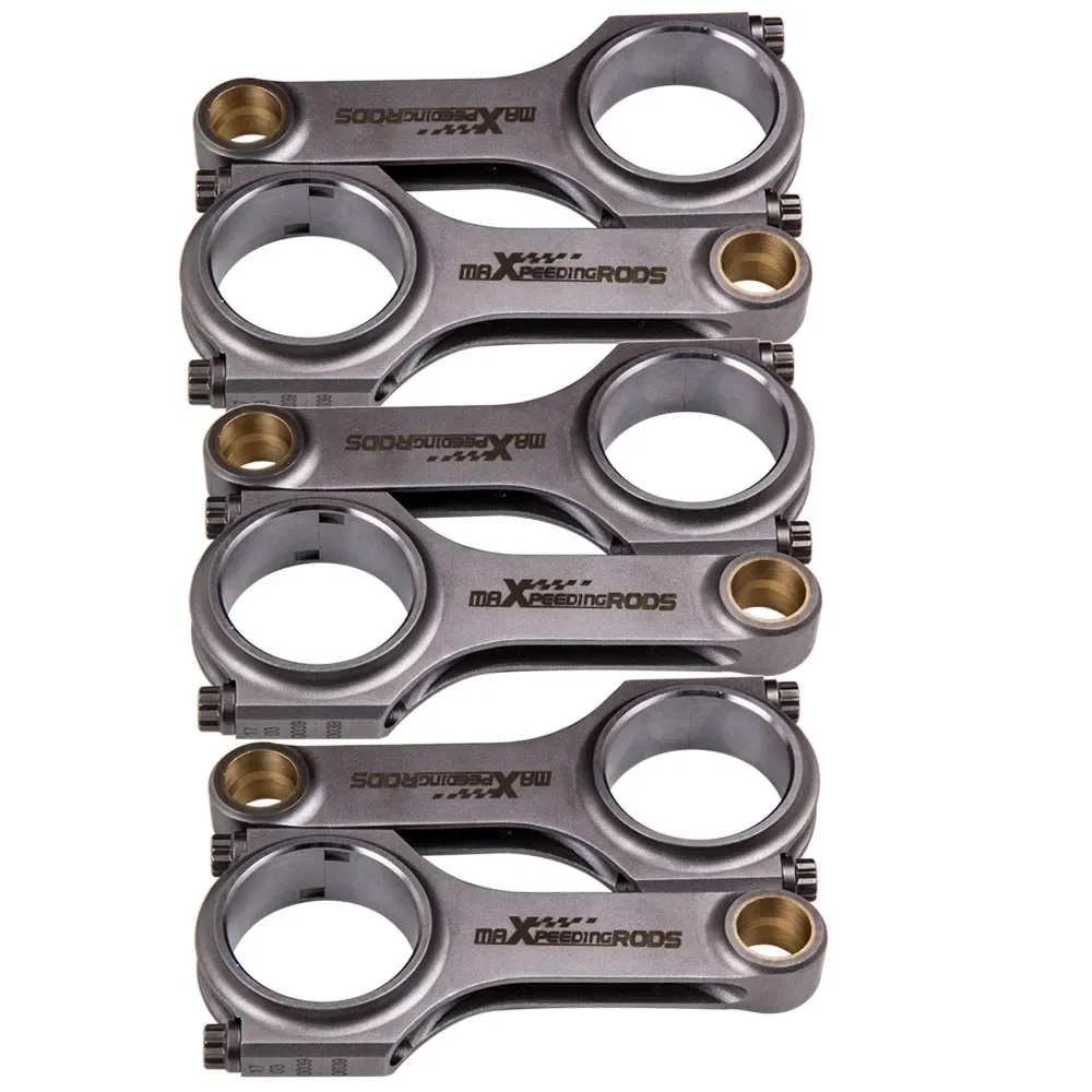 

MaXpeedingrods 6PCS H Beam 4340 Connecting Rods For BMW E34 M5 S38B38 S38 3.8L Conrod 142.5mm