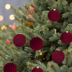 12pcs Wine Red Christmas Ball Ornaments Dark Green Christmas Tree Decoration New Christmas Spheres Pendant Velvet Balls