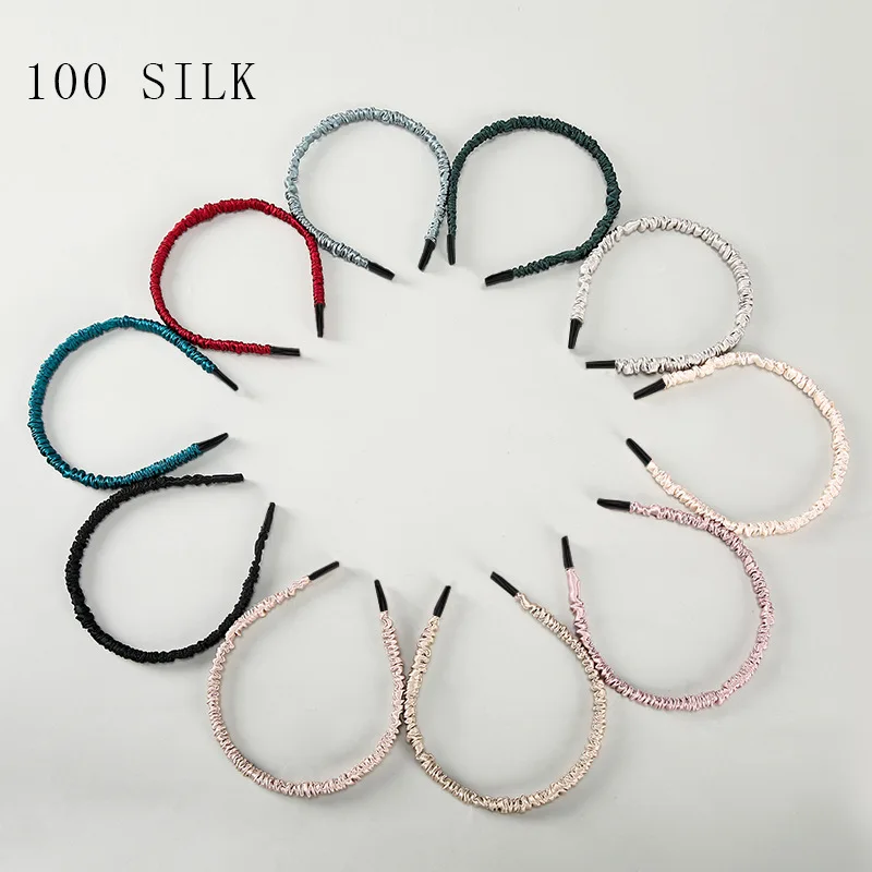 Birdtree 16MM 100%Pure Mulberry Silk Hair Hoop Band Headbands For Women Girl Elastic Luxury Hair Accessories New 2023 A36635QC