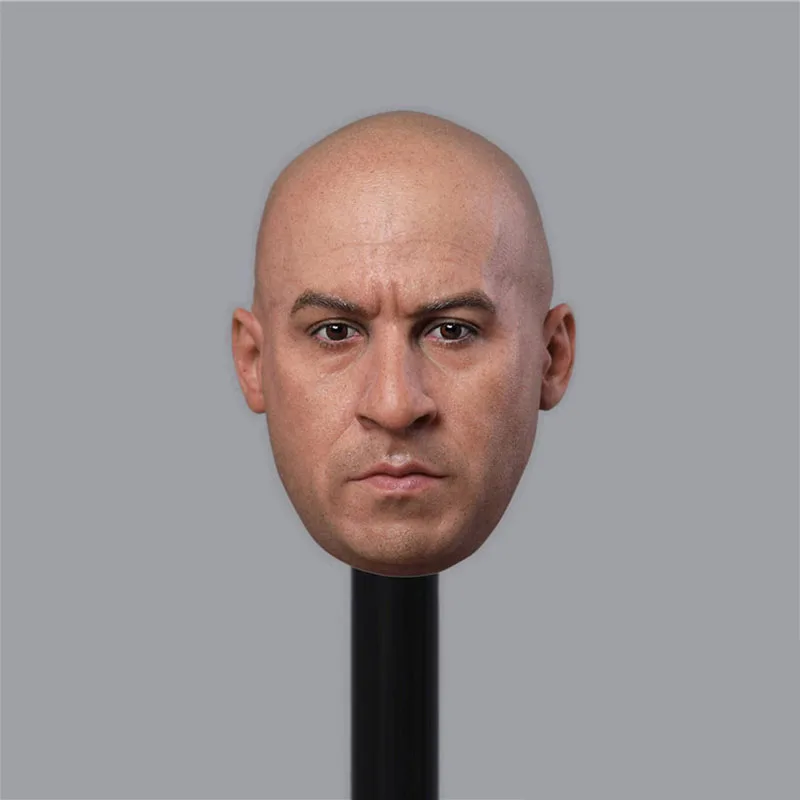 

1/6 GACTOYS GC030 Vin Diesel Head Sculpt PVC Bald Male Head Carving Fit 12'' Soldier Action Figure Body for Hobby Collection