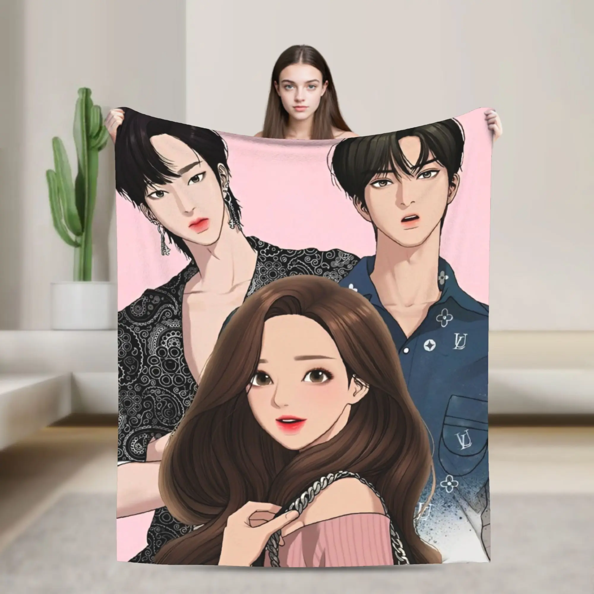 True Beauty Series Hwang in Youp Cha EunWoo Flannel Throw Blankets  Blanket for Home Outdoor Ultra-Soft Bedding Throws