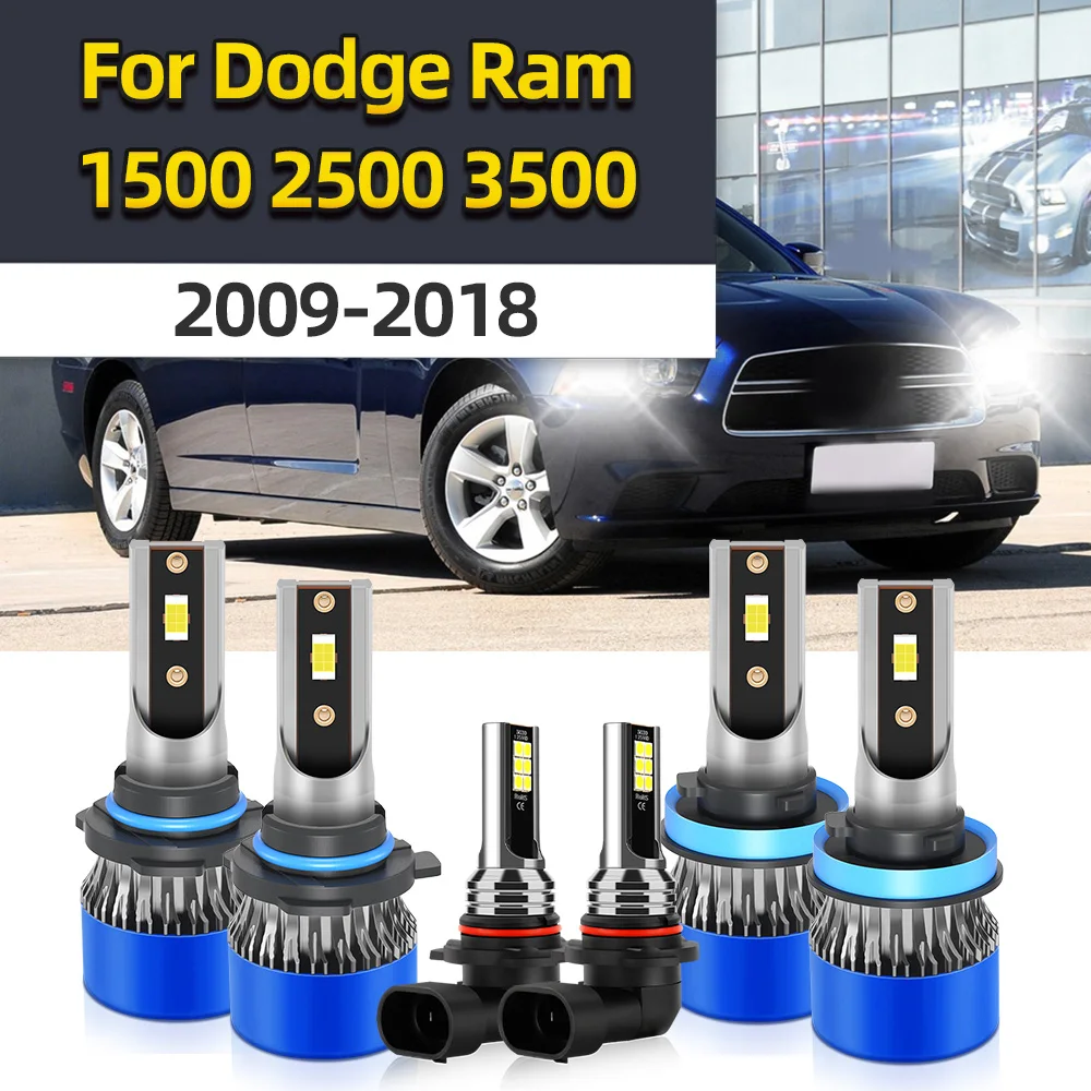 4/6Pcs LED Combo For Dodge Ram 1500 2500 3500 2009 2010-2018 LED Headlight 20000LM 110W High Power Head Lights 12V Fog Lamp Bulb