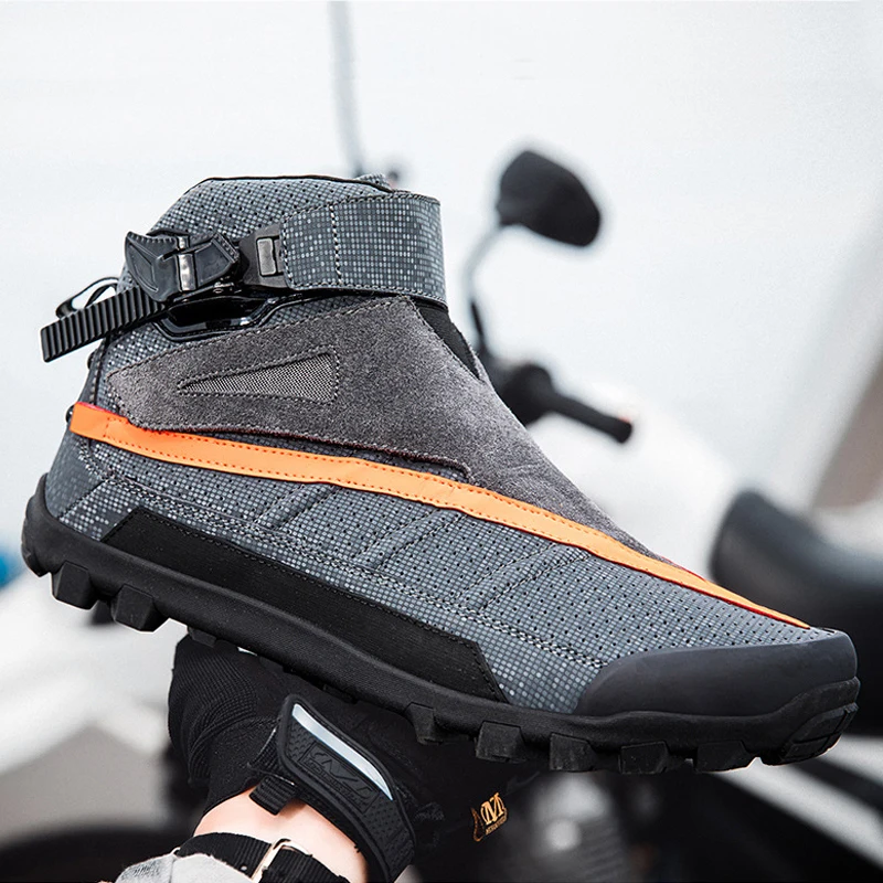 Motorcycle Boots For Men Spring Autumn Motorbike Boots Rubber Soles Off Road Riding Shoes Motocross Men's Biker Outdoor Boots