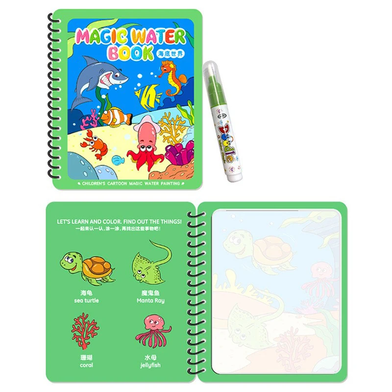 Carnet de dessin à l'eau magique, stylo Graffiti pour enfants, Portable, effaçable, réutilisable, Puzzle d'éducation précoce pour enfants, jouet cadeau
