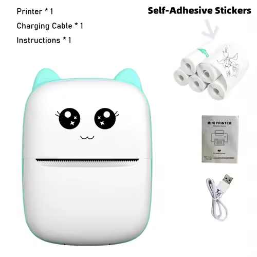 Portable thermal printer mini cat print photo pocket thermal label printer 58mm printing wireless Bluetooth Android iOS printers - Image 12