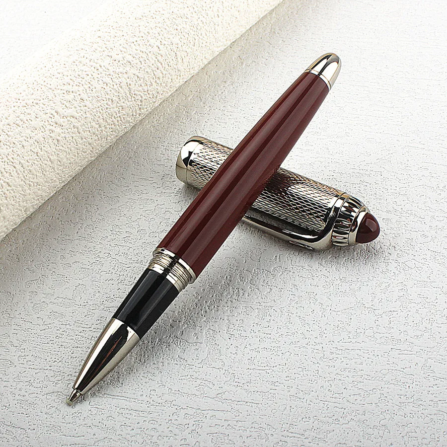 

Luxury Metal Date Red Ballpoint Pen Anti-slip Retractable Rollerball Pens Smooth Writing Roller Ball Pen Elegant Executive Pen