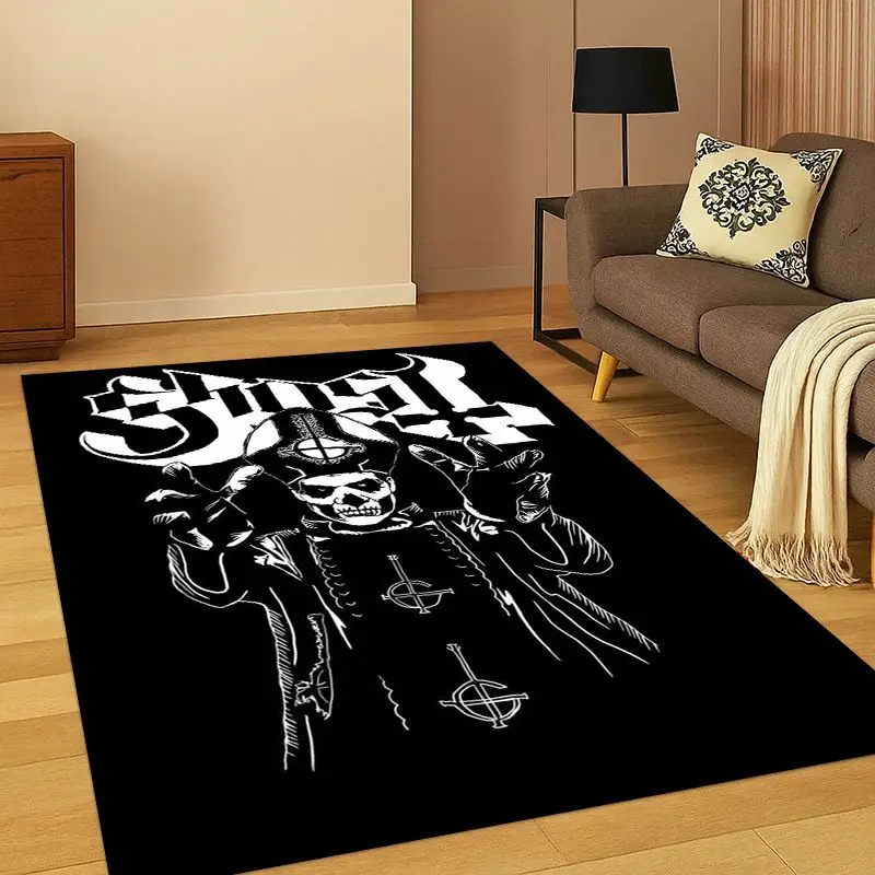 Rock Metal Dark Ghost Band Papa Emeritus Living Room Non-Slip Area Rug Soft Carpet for Bedroom  Sofa,Home Decor Doormat