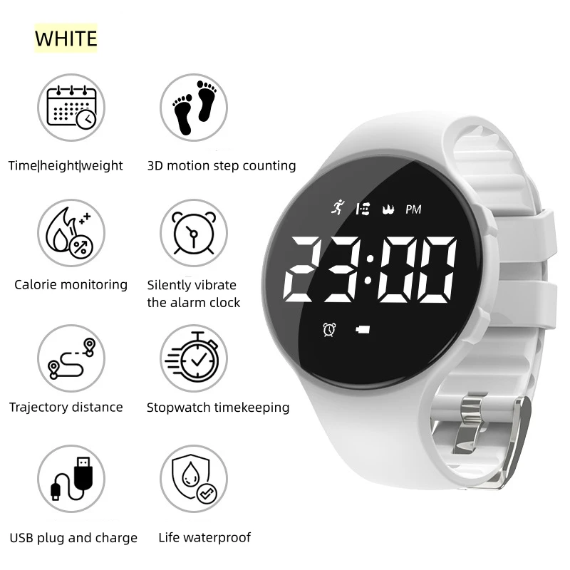 Pedometer Smart Watch Rate Smartwatch Fitness Tracker Silent Vibration Alarm Clock to Get Up Step Counting Waterproof Smart Brac