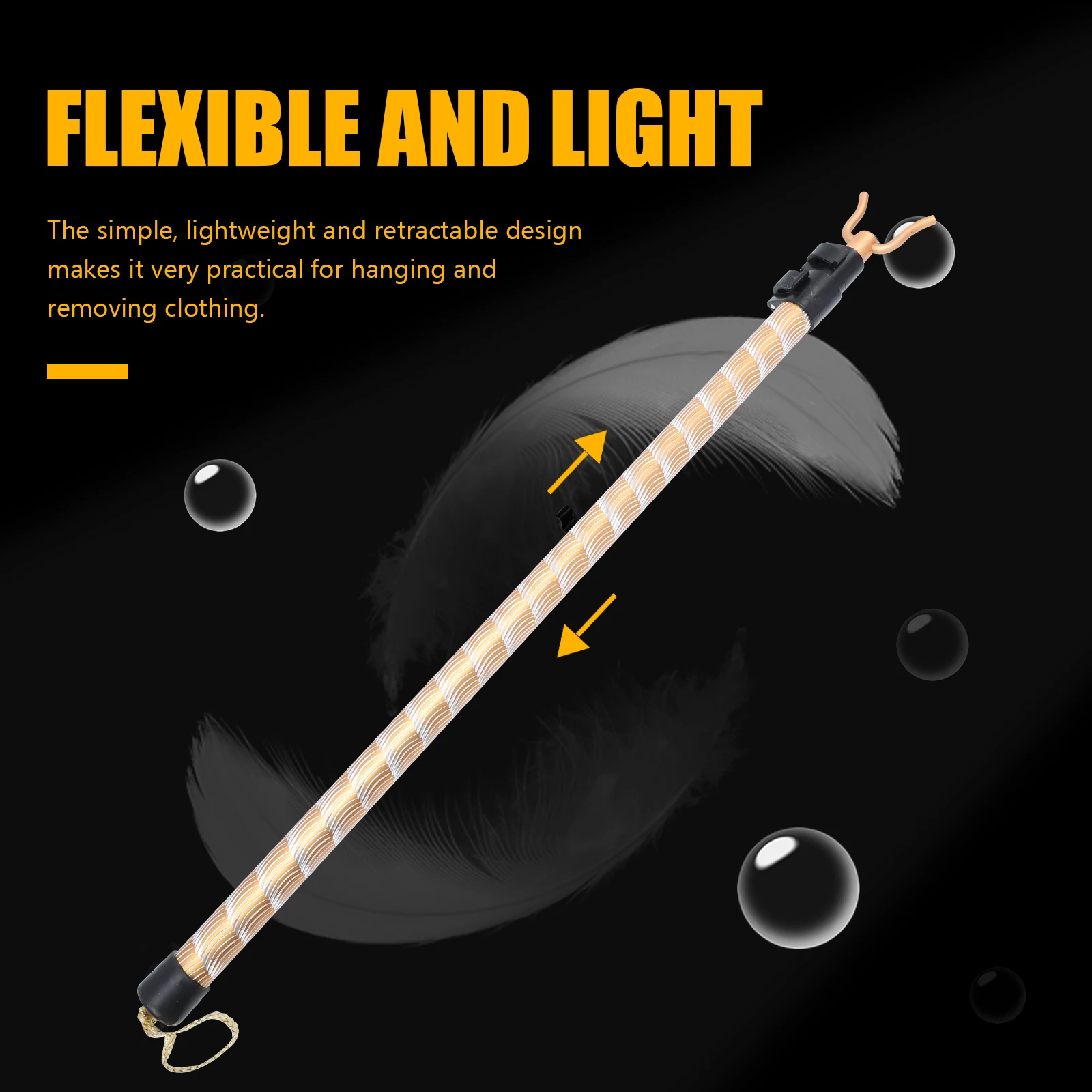 

Aluminium Alloy Telescopic Clothes Pole Sturdy Lightweight Laundry Hanging Fork Home Drying Rod Home Clothesline Rod