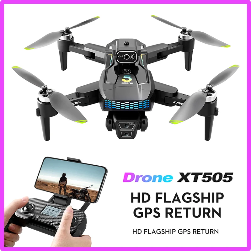 New XT505 GPS Drone Professional Dual Camera 5G WIFI FPV Optical Flow Obstacle Avoidance Brushless Motor Quadcopter RC Dron