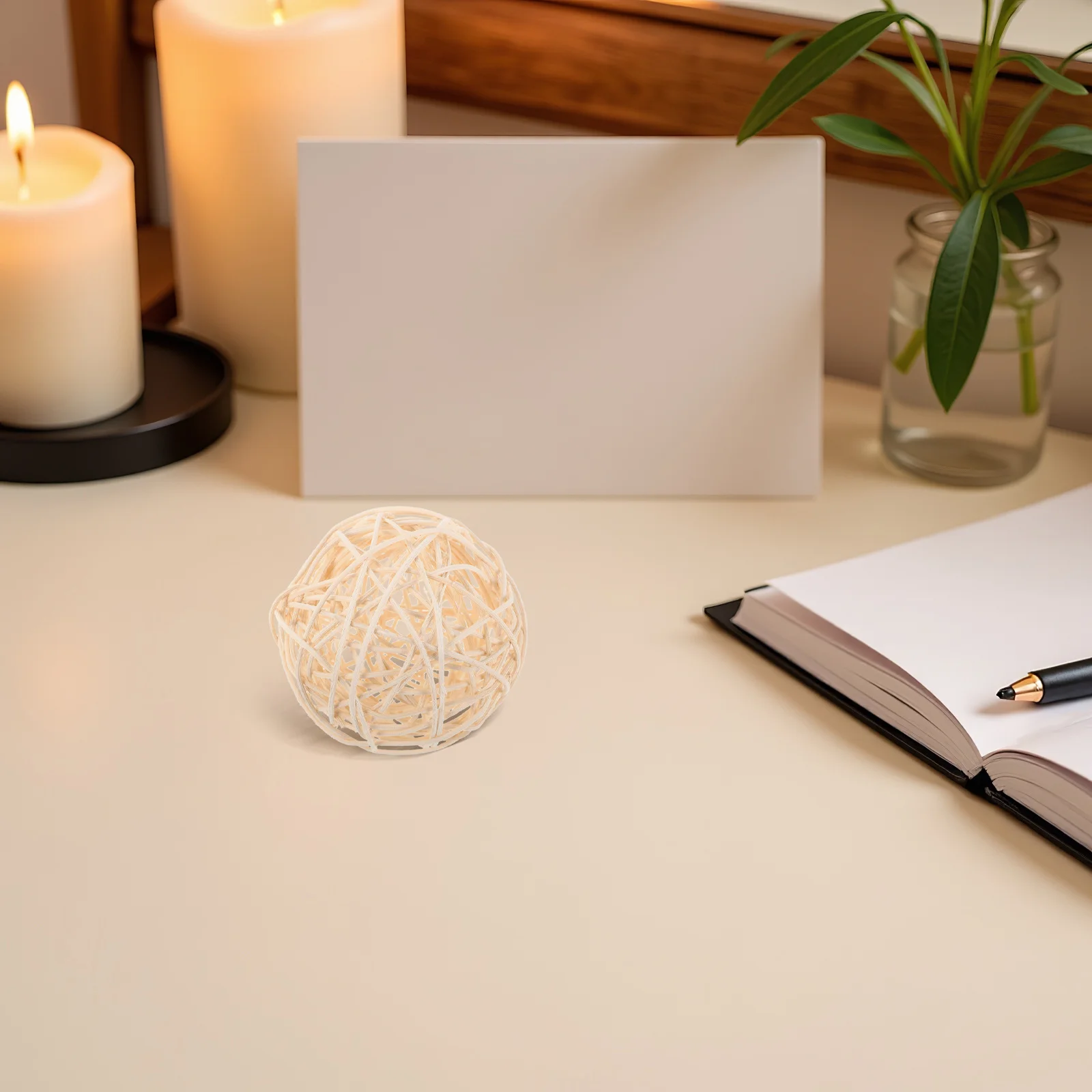 

6Pcs Decorative Balls Rustic Rattan Woven Orbs Bowl Fillers Wedding Table Centerpiece Home Decor Decorative Spheres