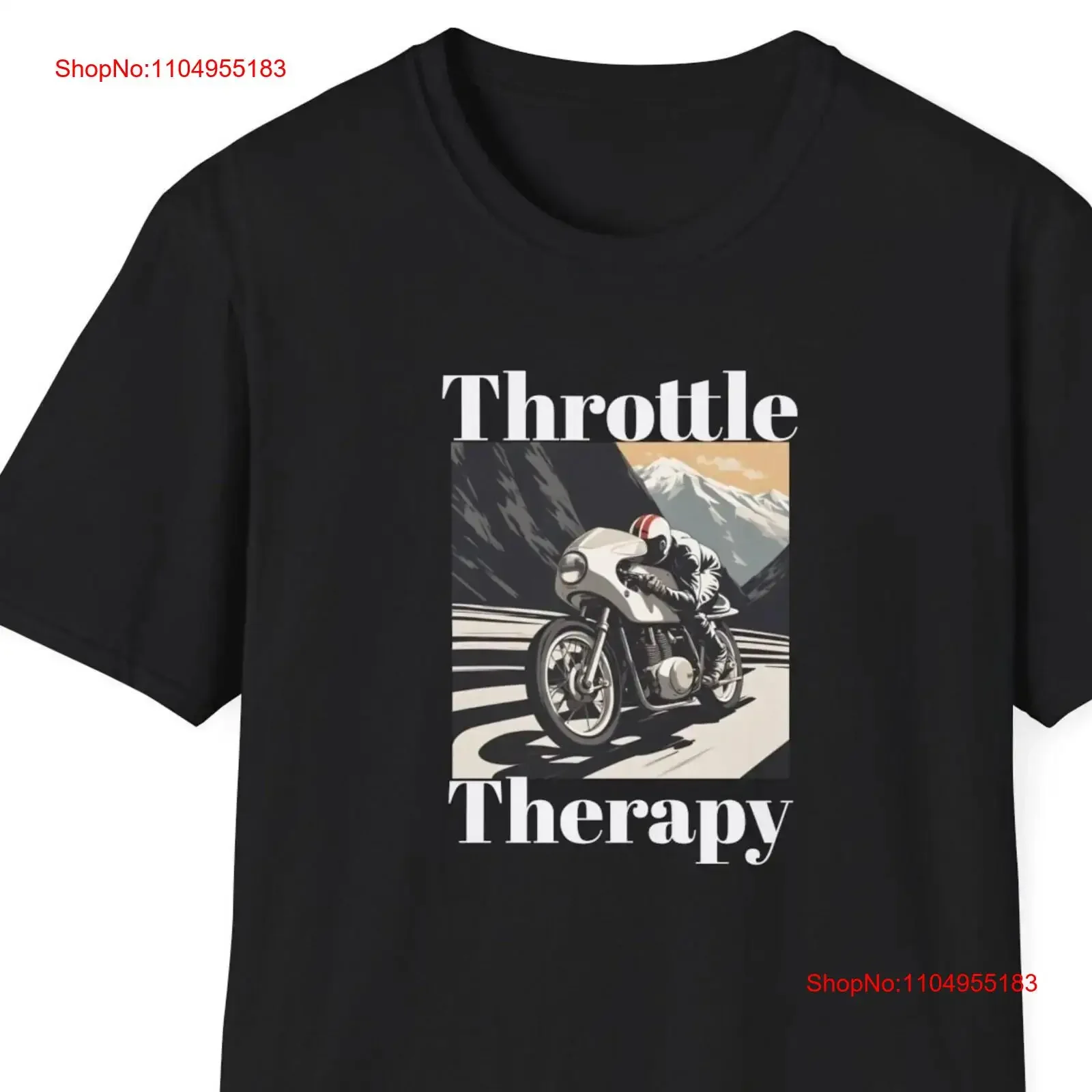 

Throttle therapy Motorcycle T Shirt for Biker Motorcyclist vintage Washed fashion Versatile Slightly designer clothes Stretched