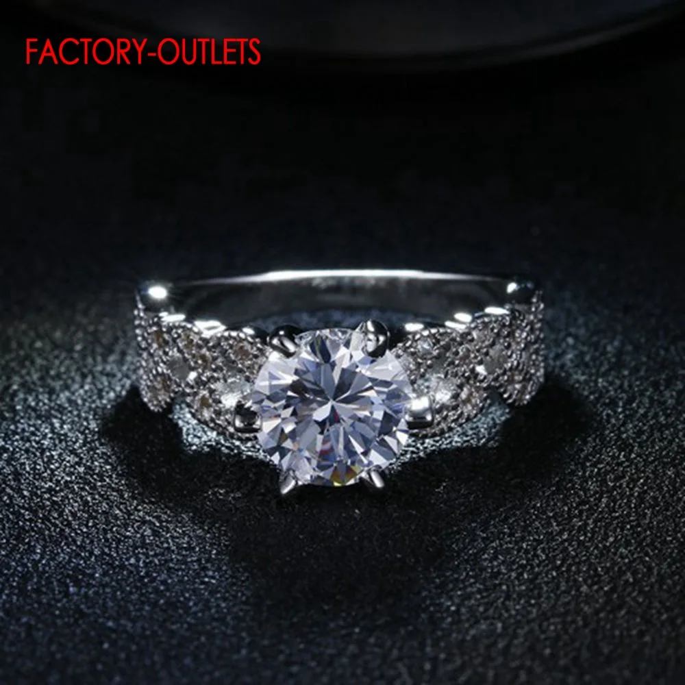 Genuine 925 Sterling Silver Rings For Women AAA Zircon Luxury Sparkling Female Crystal Rings For Anniversary Wedding Party