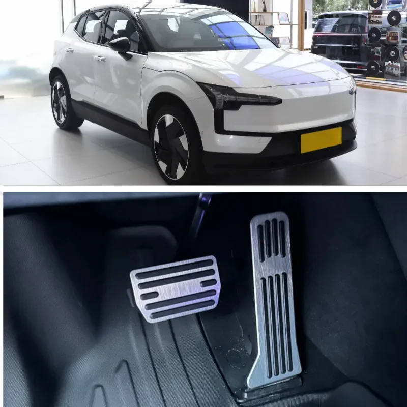 Pedals For Volvo EX30 2024 2025 2026 Car Pedal Pad Non-Slip Pedalboard Aluminium Alloy Rubber Brake Cover Auto Accessories