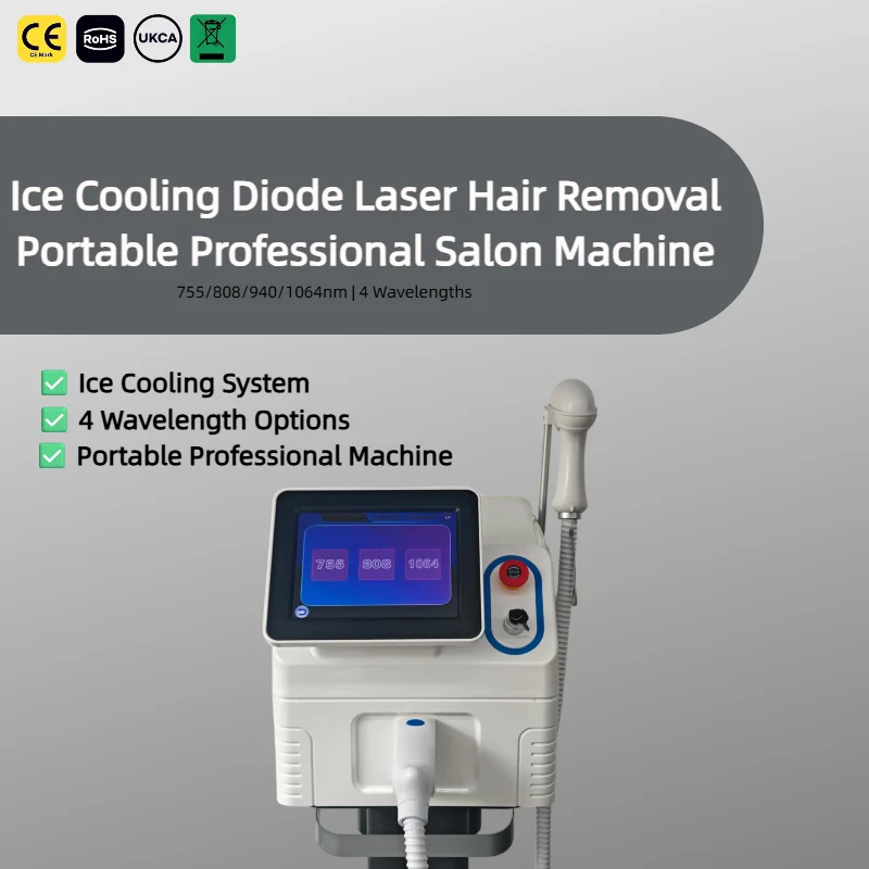 Home Diode Beauty Device With Ice Cold Compress Gentle Care Portable Hair Remover Machine Long Term Hair Reduction For Face Body