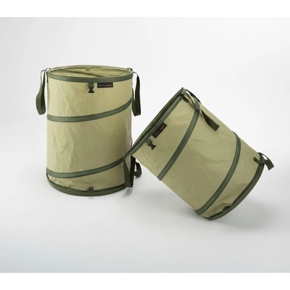 

29 Gallon Collapsible Trash Can & Garden Bag 2-Pack - Portable Outdoor Waste Container for Camping, Yard, Party