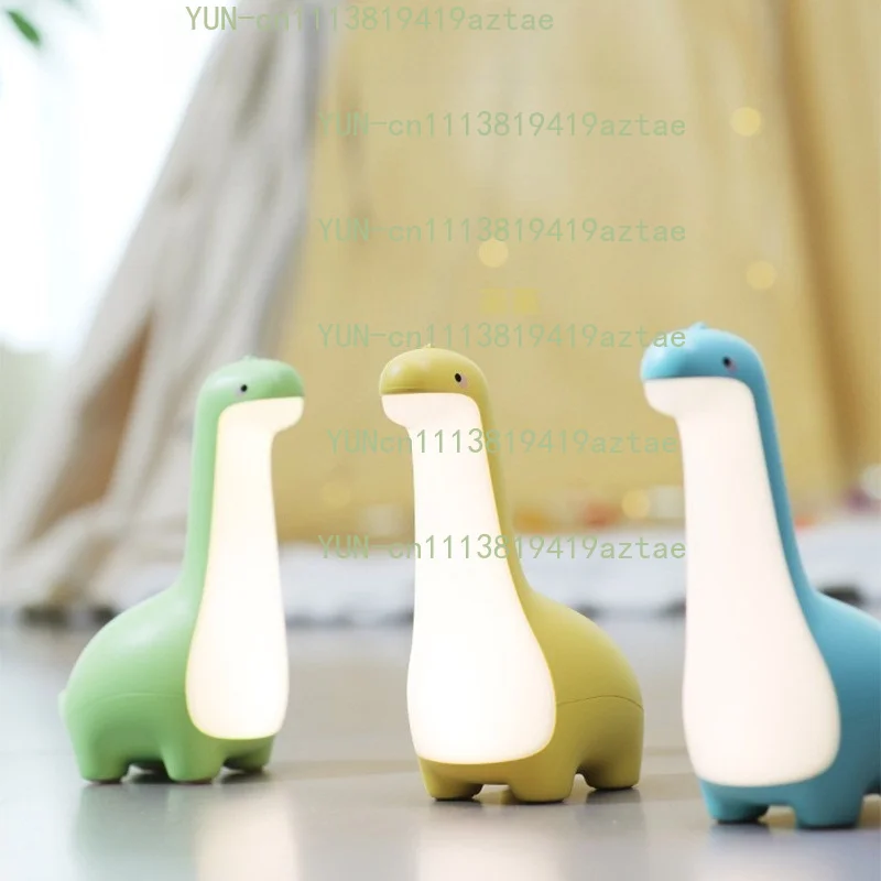 Creative Dinosaur LED Night Light, USB Rechargeable Dimmable Timing Kids Bedroom Soft Ambient Sleep Lamp Ideal Children Gift