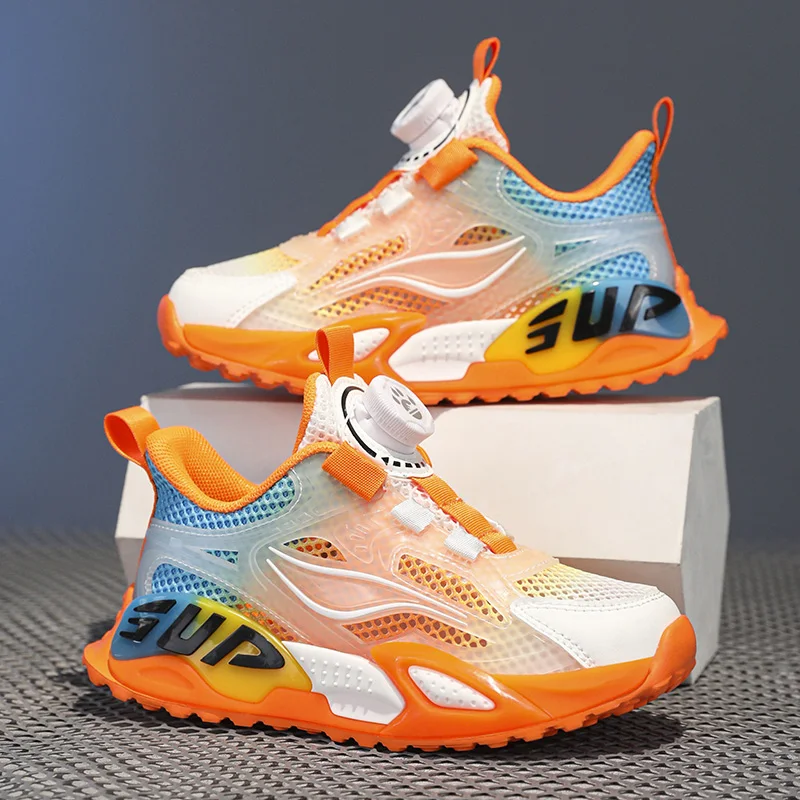 Design Kids Shoes Boys Sneaker Summer Mesh Platform Children Casual Sneaker 4-10 Years School Sports Tennis Shoes for Boy