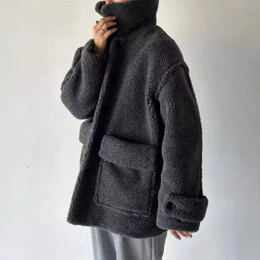 Kuzuwata Casual Slim Classics Vintage Jacket Safari Style All-match Stand Collar Warm Coat Japan Commuter Cute Vintage Outwears