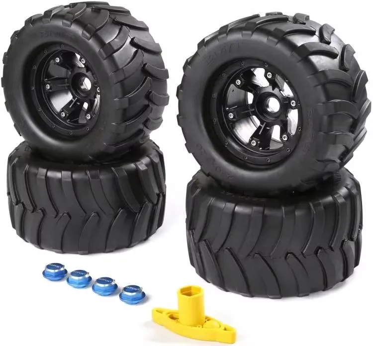 Widened and Thickened Wheel Assembly with CNC Fastening Nuts for TRAXXAS X-MAXX 220*120MM