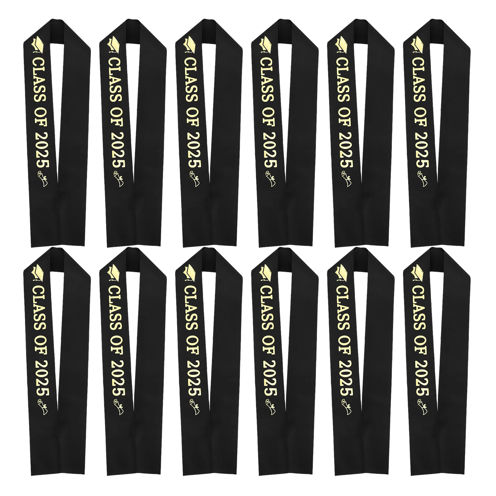 

12 Pcs Graduation Decor Straps Etiquette Congrats Shoulder Belt Belt Class of 2025 Satin Reusable Decoration Photo Props Favor