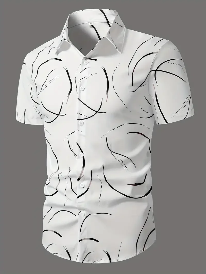 

White Simple Series Short Sleeve Shirt Summer Fashion Trend For Men And Women Comfortable Button-down Lapel Top Oversized