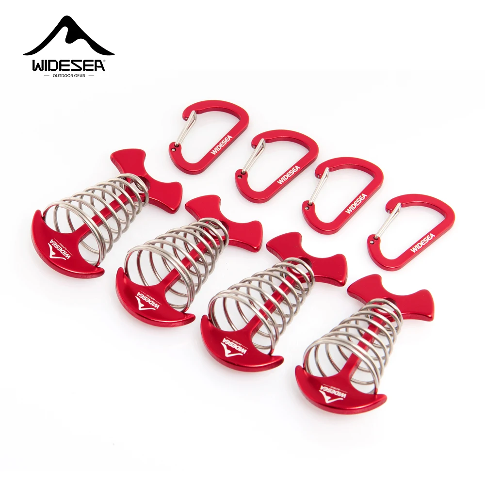 Outdoor 12 Pcs/set Camping Adjustable Plank Spiral Shaped Fish Bone Deck Carabiner Wind Rope Buckles Tent Stakes Hook Board Peg