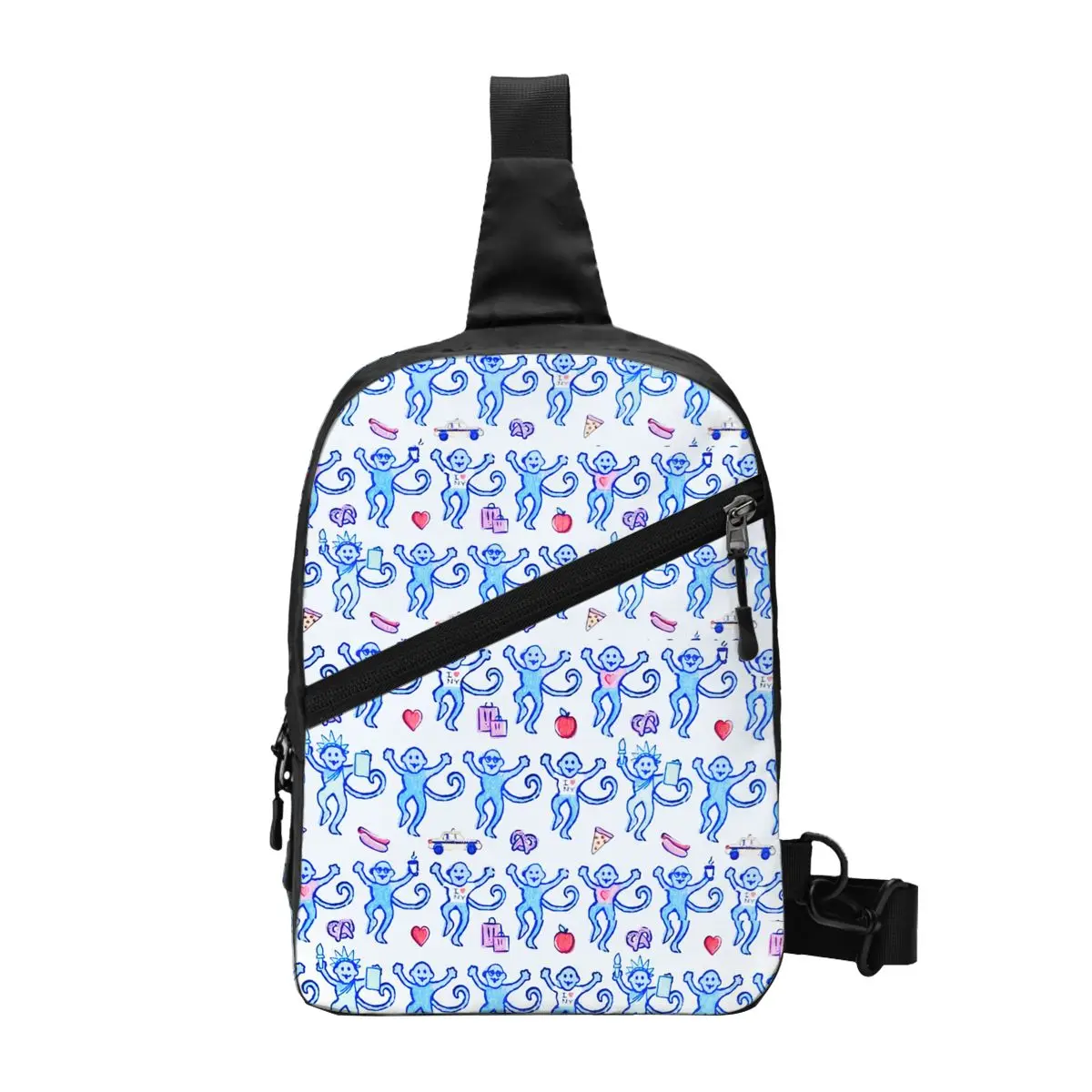 

Custom Preppy Roller Monkeys Rabbit Sling Bag Men Fashion Shoulder Chest Crossbody Backpack Traveling Daypack