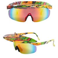 Windproof Sun Hat Sunglasses Colored Transparent Lens UV Protection Cycling Goggles Non-slip Clear Vision Sport Shades Outdoor