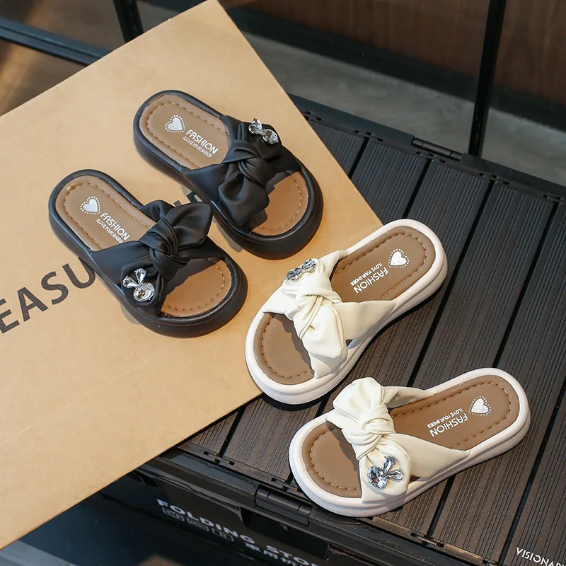 

Fashion Versatile Girls Shoes Summer New Kids Slippers Lightwe Soft Soled Girls' Flat Sandals Comfor Non Slip Child Beach Shoes