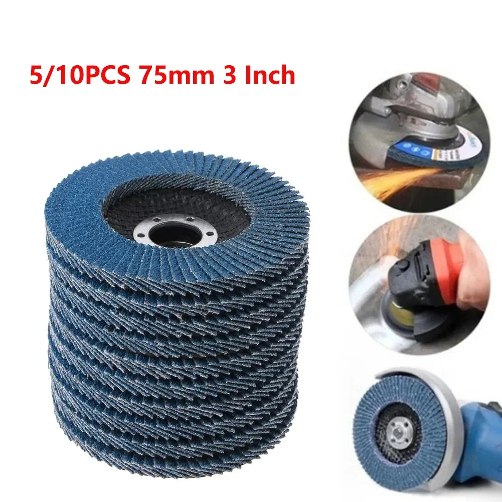 5/10PCS 75mm 3inch Grinding Wheels Flap Discs Sanding Grinding Wheels Blades For Angle Grinder Wood Metal Polishing